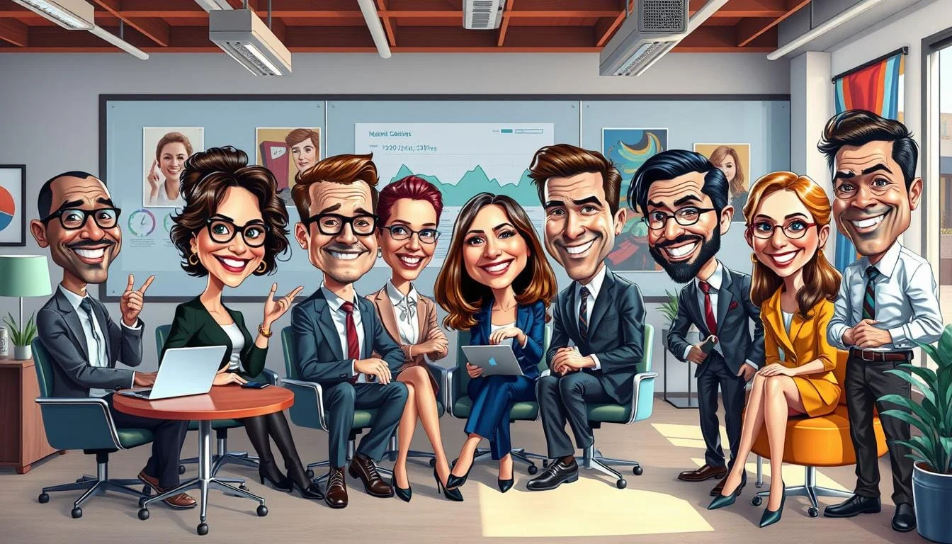 Custom Caricature Portraits - Unique Caricature Drawings and Cartoon Portraits 6 Business caricature solutions